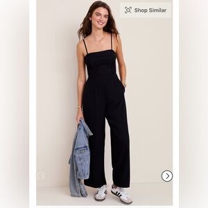 Lenora Foldover Trim Black Jumpsuit